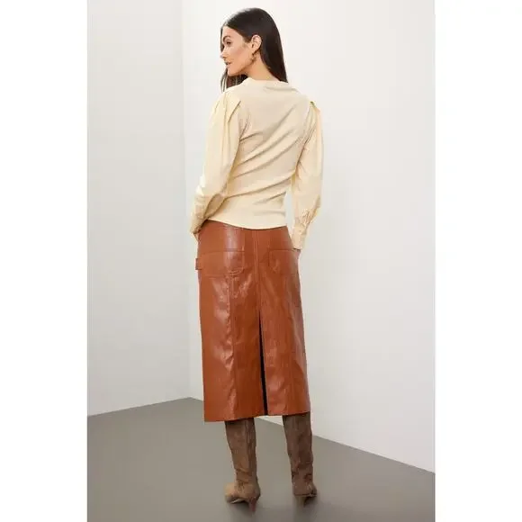 AREA STARS Off White Knit Sweater Scoop Neck Puff Long Sleeves Sweater Size M - Picture 2 of 10